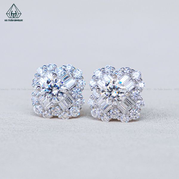  EX531 FULL MOIS 5mm Bông tai  hoa 4 cánh 