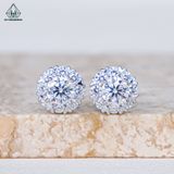  EX519 FULL MOIS 4.5mm Bông tai hoa đá chấu tim 