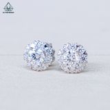  EX519 FULL MOIS 4.5mm Bông tai hoa đá chấu tim 