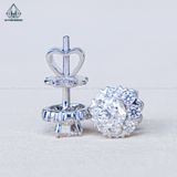  EX519 FULL MOIS 4.5mm Bông tai hoa đá chấu tim 