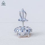  EX128 7.5mm Bông tai viền tấm hoa 10 cánh 