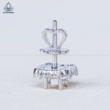  EX530 FULL MOIS 5.4mm Bông tai vuông đá 