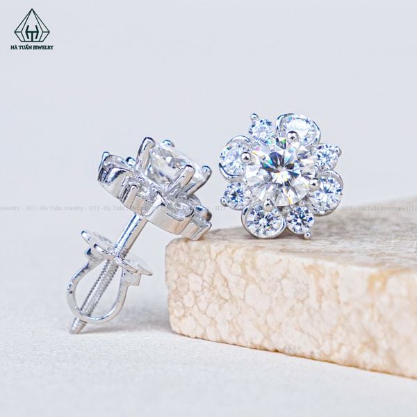  EX520 5mm Bông tai hoa 4 cánh nhọn 