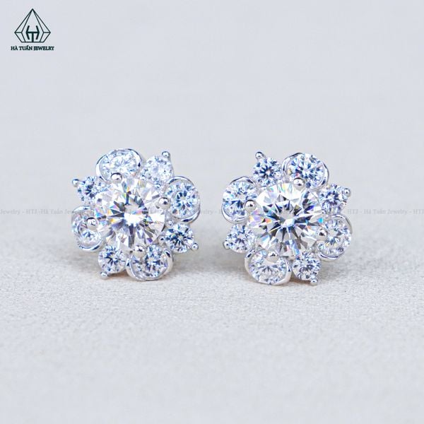  EX520 5mm Bông tai hoa 4 cánh nhọn 