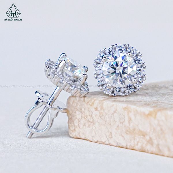  EX525 5.4mm Bông tai vuông đá 