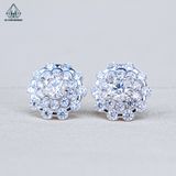  EX521 4.5mm Bông tai hoa đá tròn 