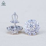  EX521 4.5mm Bông tai hoa đá tròn 