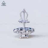  EX521 4.5mm Bông tai hoa đá tròn 