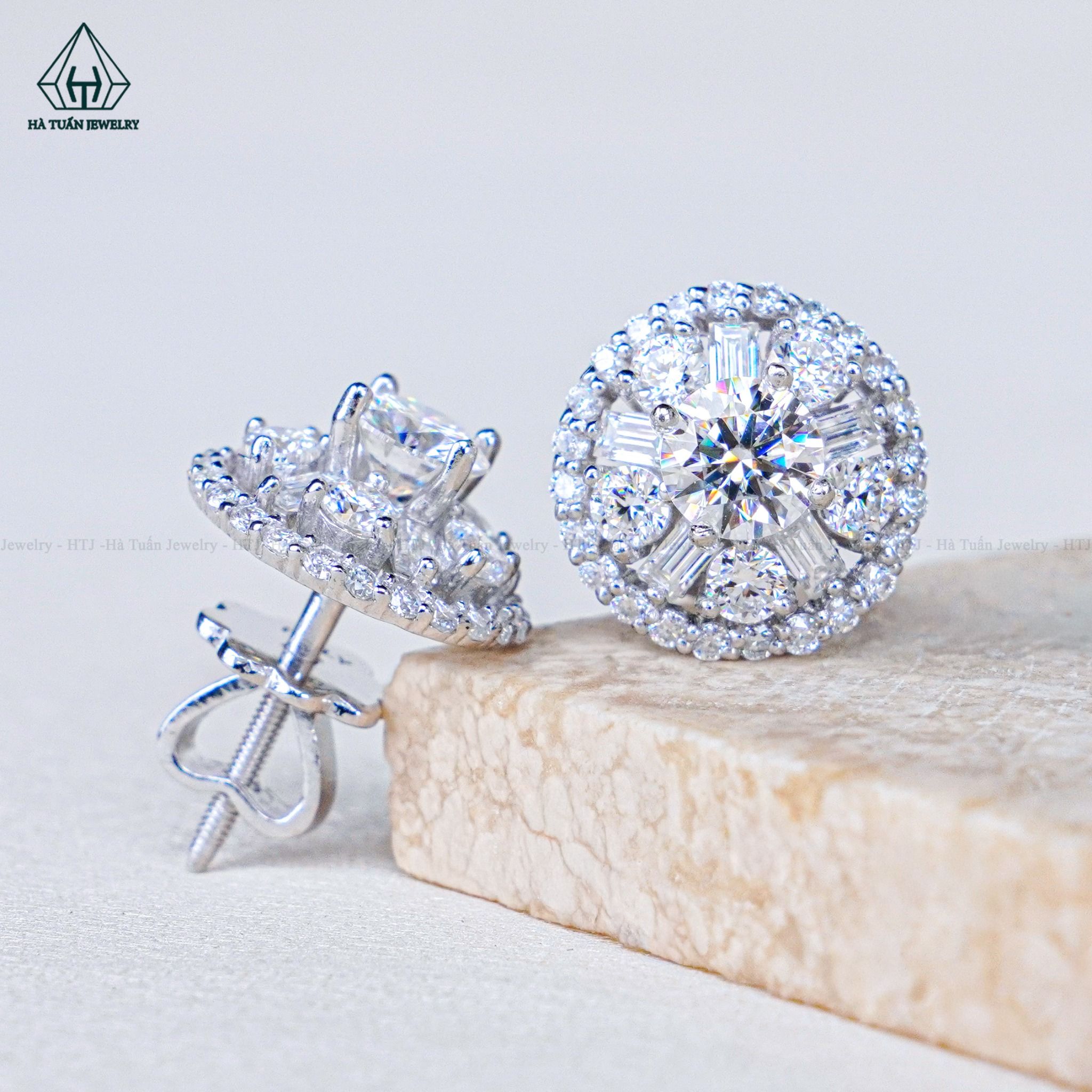  EX529 FULL MOIS 5mm Bông tai tròn đá 