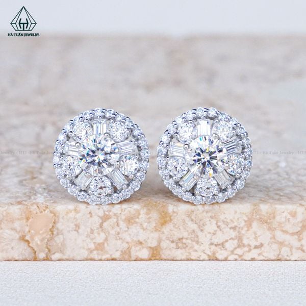  EX529 FULL MOIS 5mm Bông tai tròn đá 