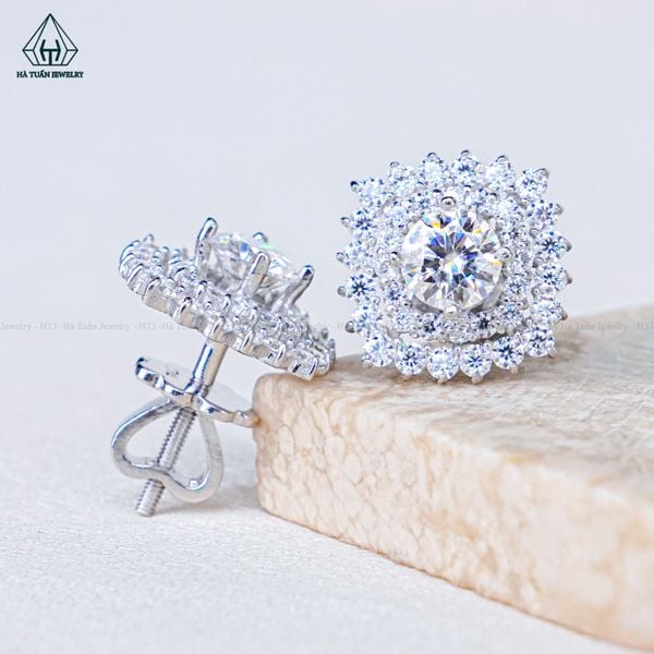  EX528 FULL MOIS 5mm Bông tai vuông nhọn 