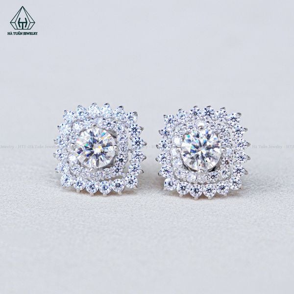  EX528 FULL MOIS 5mm Bông tai vuông nhọn 