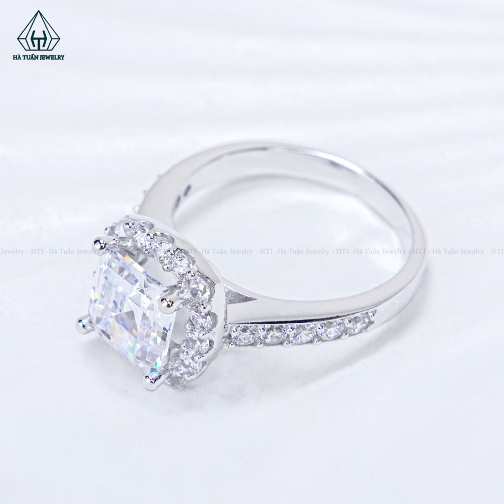 R995 Nhẫn nữ Asscher 7*7mm