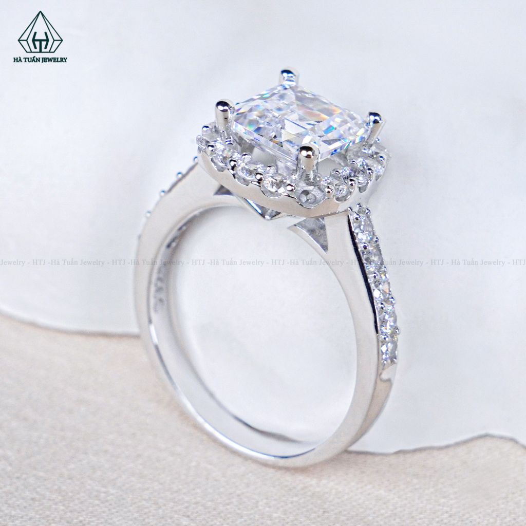 R995 Nhẫn nữ Asscher 7*7mm