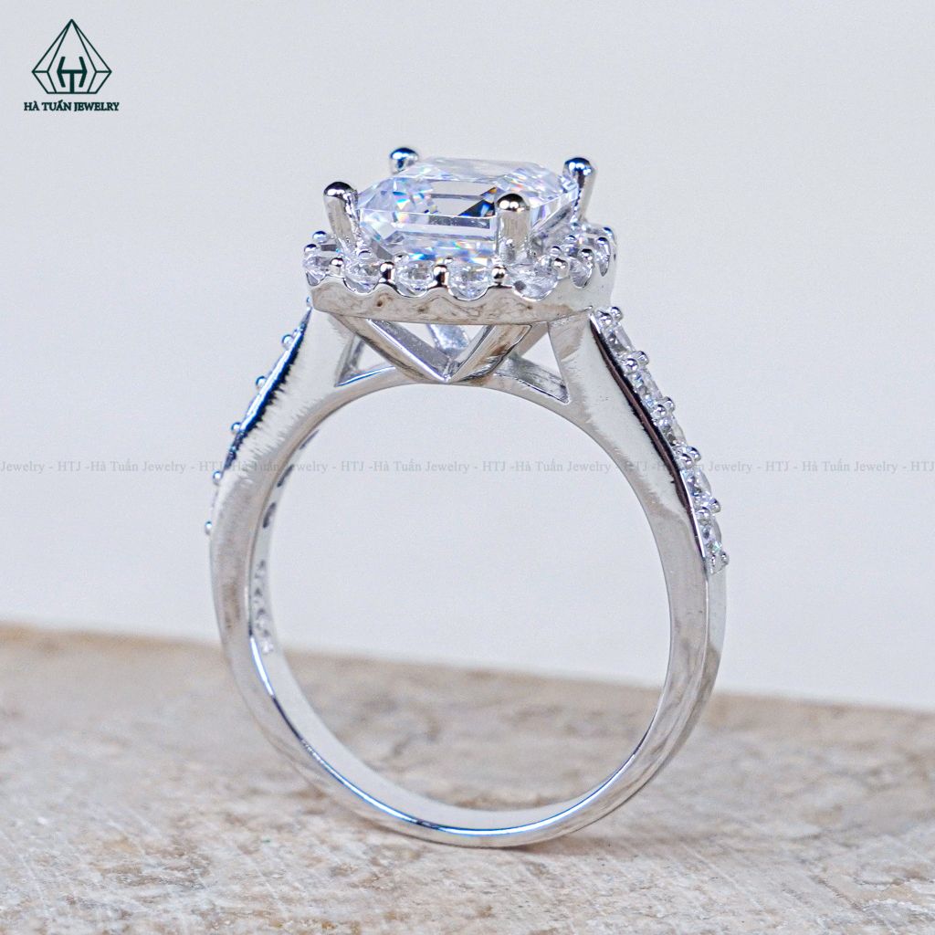 R995 Nhẫn nữ Asscher 7*7mm
