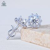  EX527 5mm Bông tai tròn 10 chấu nhọn 