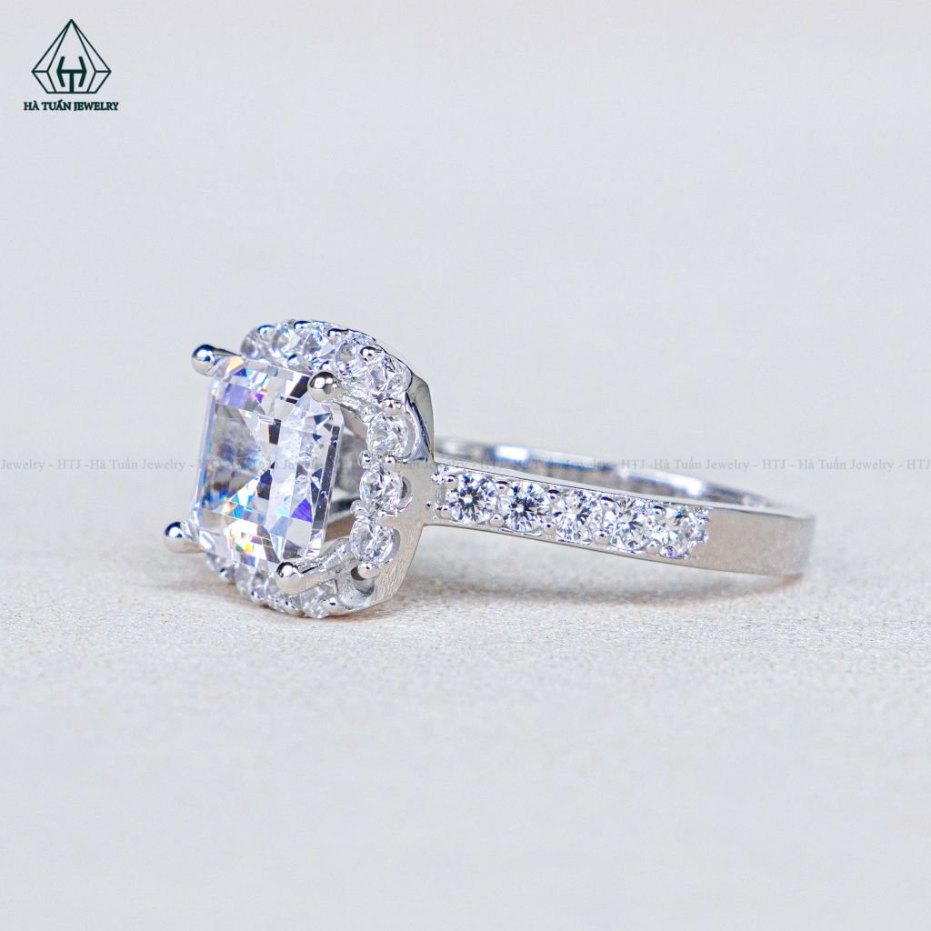 R995 Nhẫn nữ Asscher 7*7mm