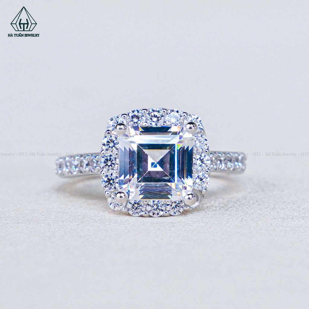 R995 Nhẫn nữ Asscher 7*7mm