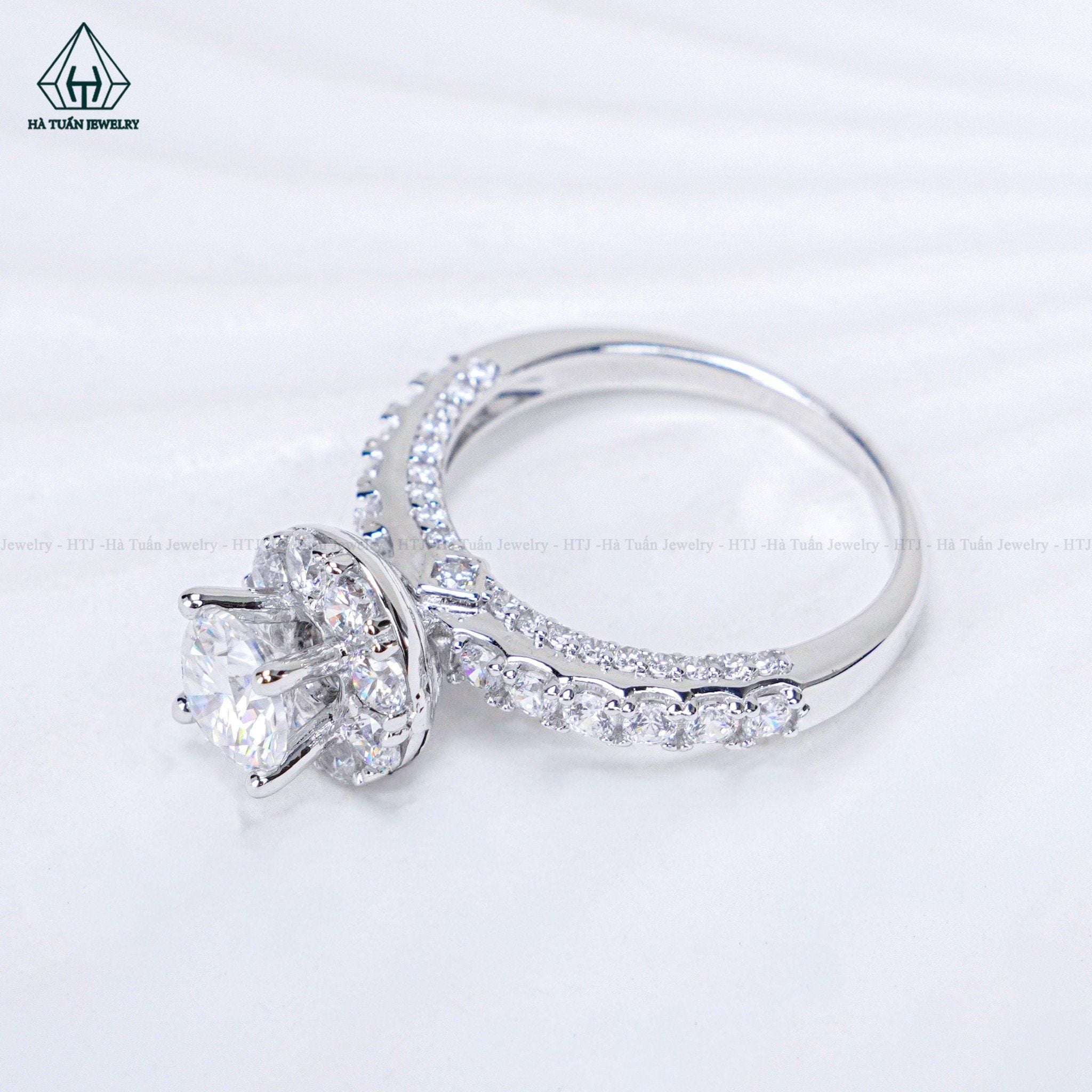  RX623 6mm Nhẫn nữ halo tròn 