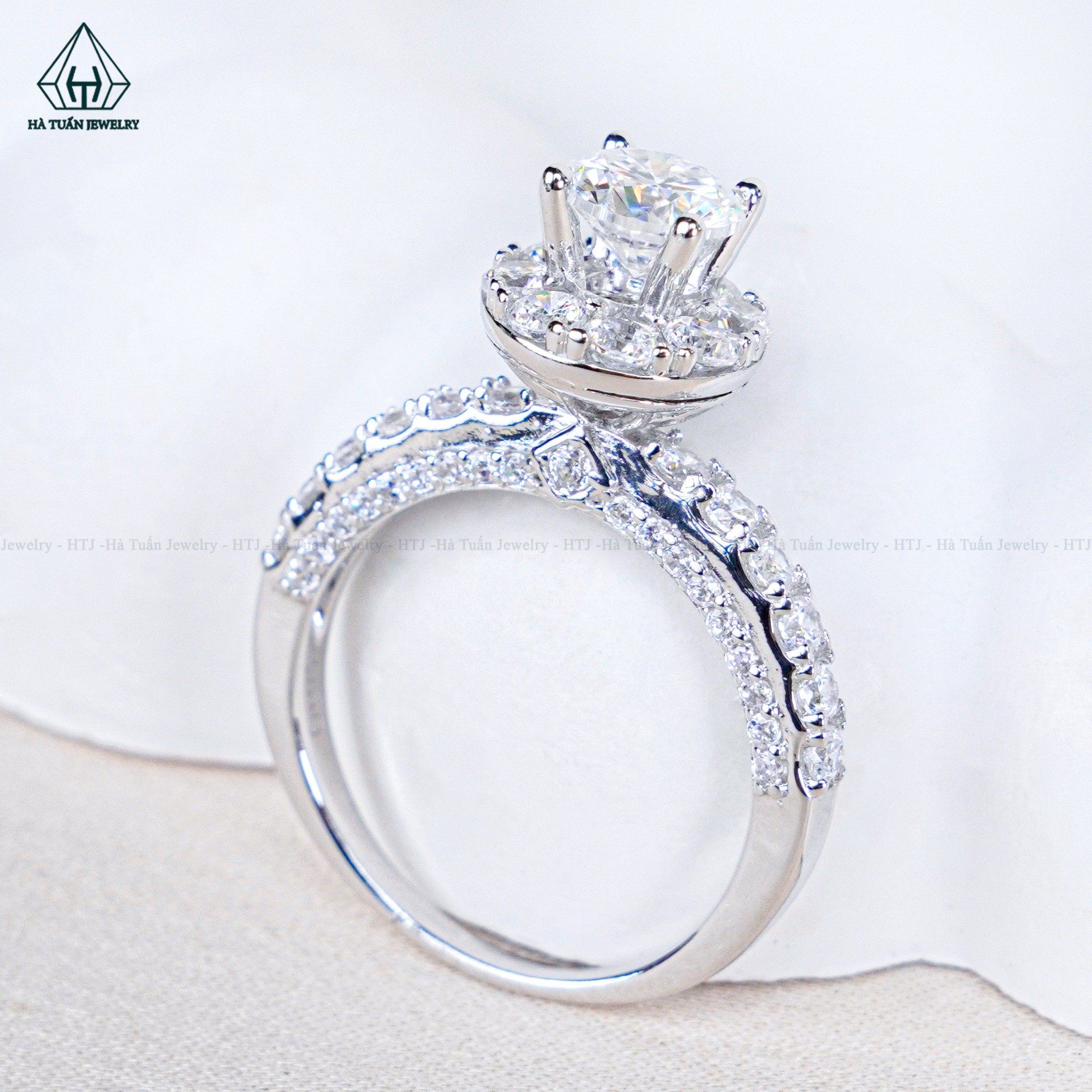  RX623 6mm Nhẫn nữ halo tròn 