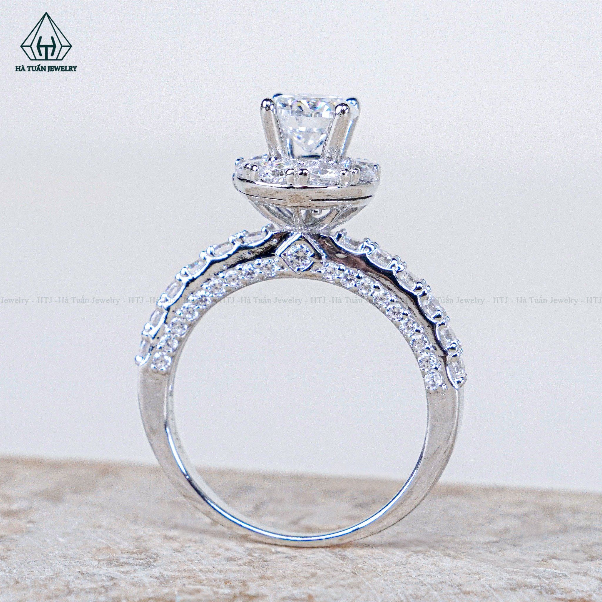  RX623 6mm Nhẫn nữ halo tròn 