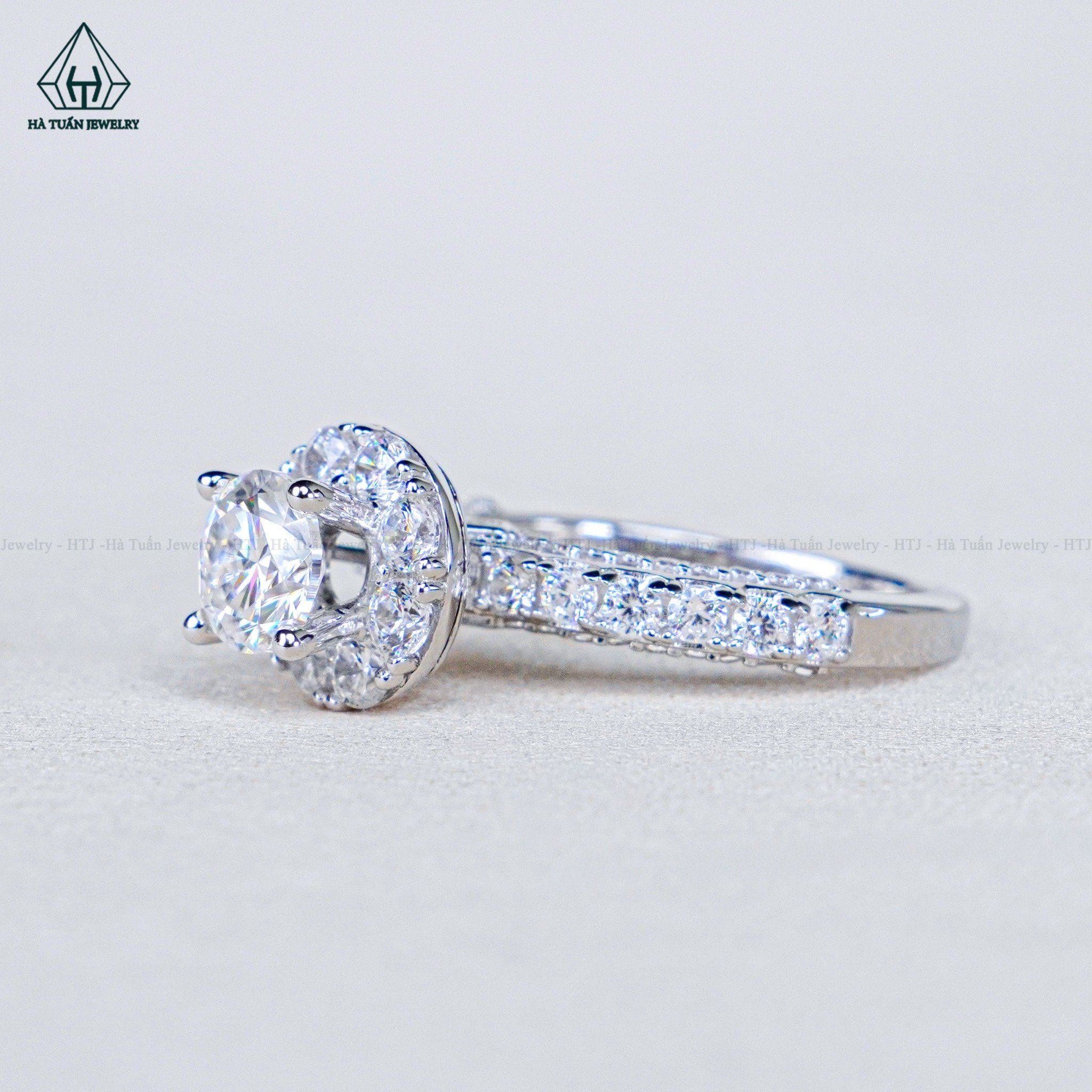  RX623 6mm Nhẫn nữ halo tròn 