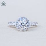  RX623 6mm Nhẫn nữ halo tròn 