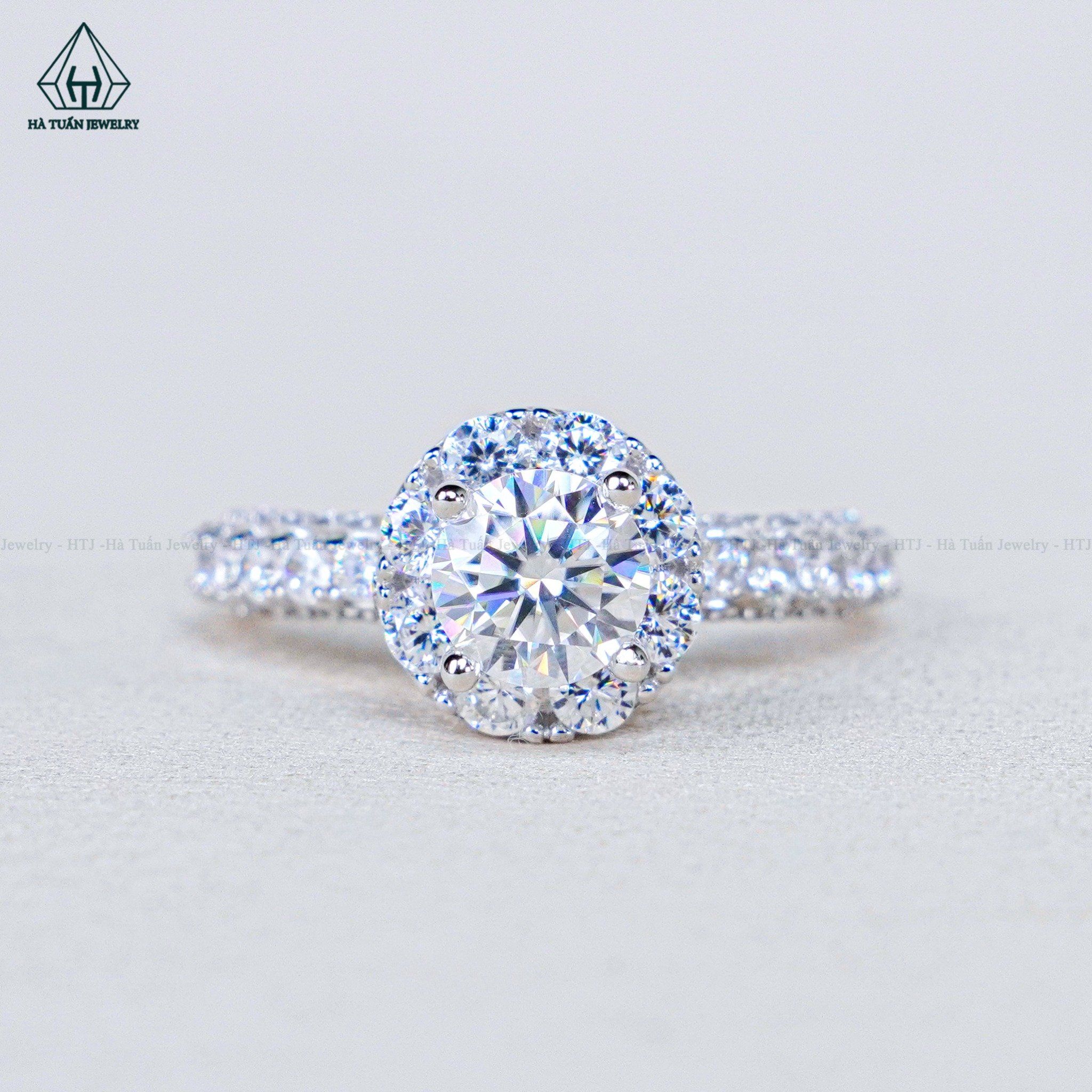  RX623 6mm Nhẫn nữ halo tròn 