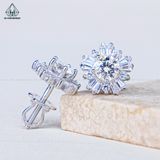  EX524 5mm Bông tai hoa 5 cánh baguette 