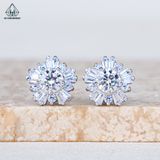  EX524 4.5mm Bông tai hoa 5 cánh baguette 