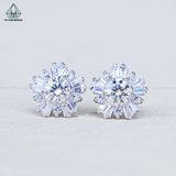  EX524 5mm Bông tai hoa 5 cánh baguette 