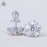  EX524 4.5mm Bông tai hoa 5 cánh baguette 