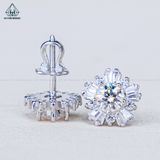  EX524 5mm Bông tai hoa 5 cánh baguette 