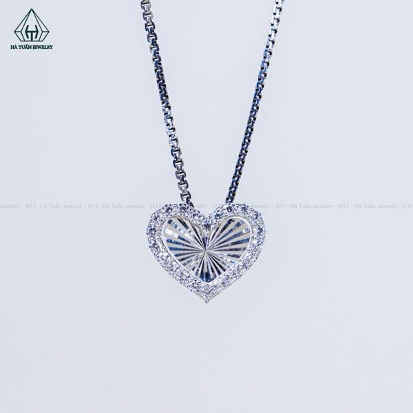  N710 Dây mặt liền Tim đính đá 