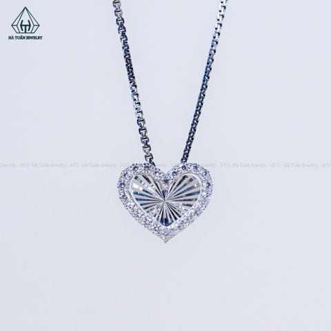 N710 Dây mặt liền Tim đính đá (Bản 10mm)