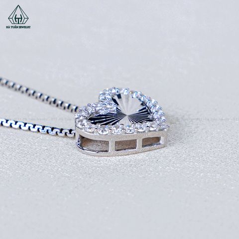 N710 Dây mặt liền Tim đính đá (Bản 10mm)