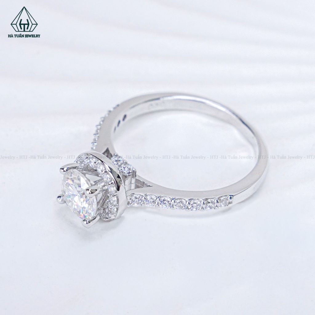 RX632 6mm Nhẫn nữ halo tròn