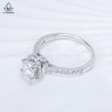  RX632 6mm Nhẫn nữ halo tròn 