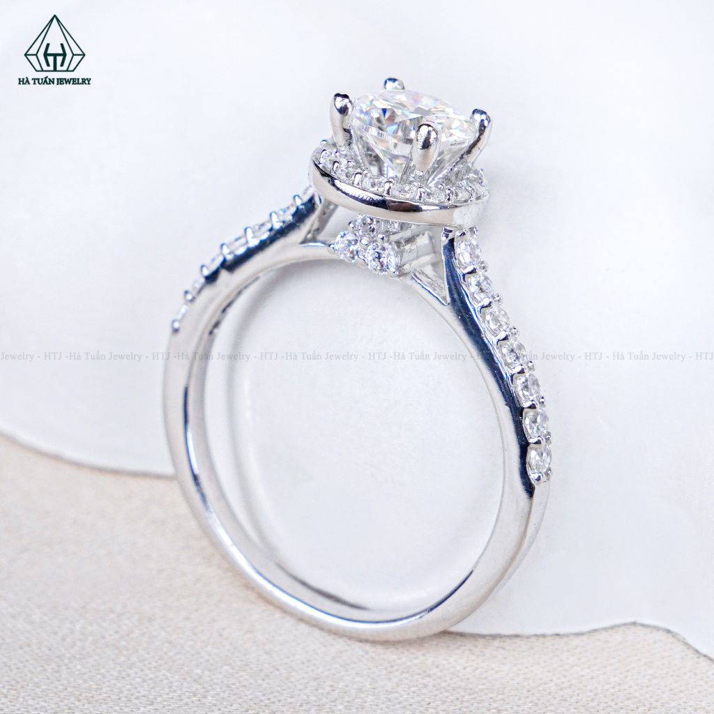 RX632 6mm Nhẫn nữ halo tròn