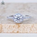  RX632 6mm Nhẫn nữ halo tròn 