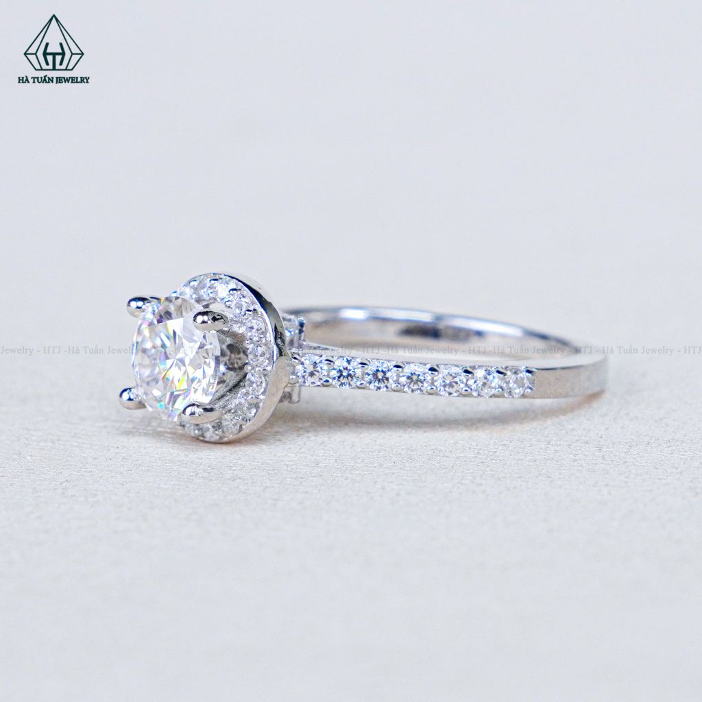 RX632 6mm Nhẫn nữ halo tròn