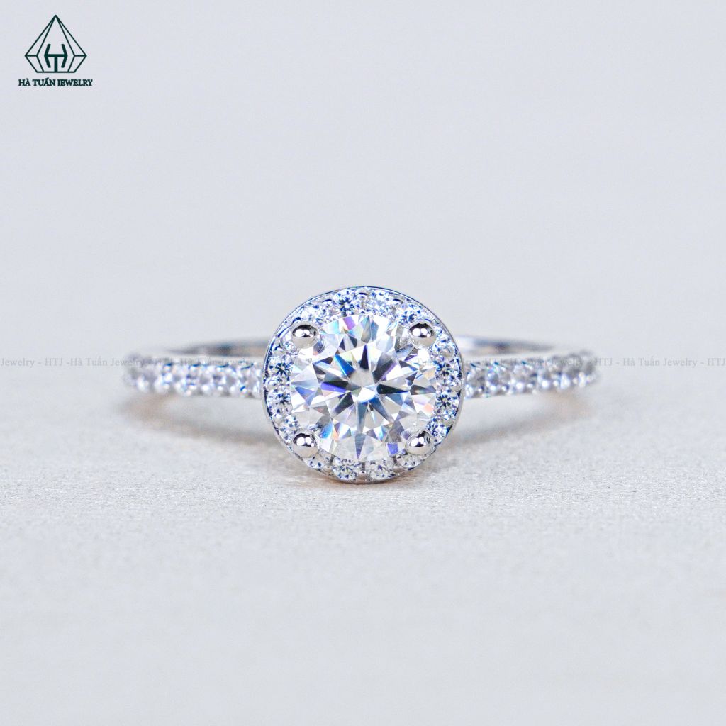 RX632 6mm Nhẫn nữ halo tròn