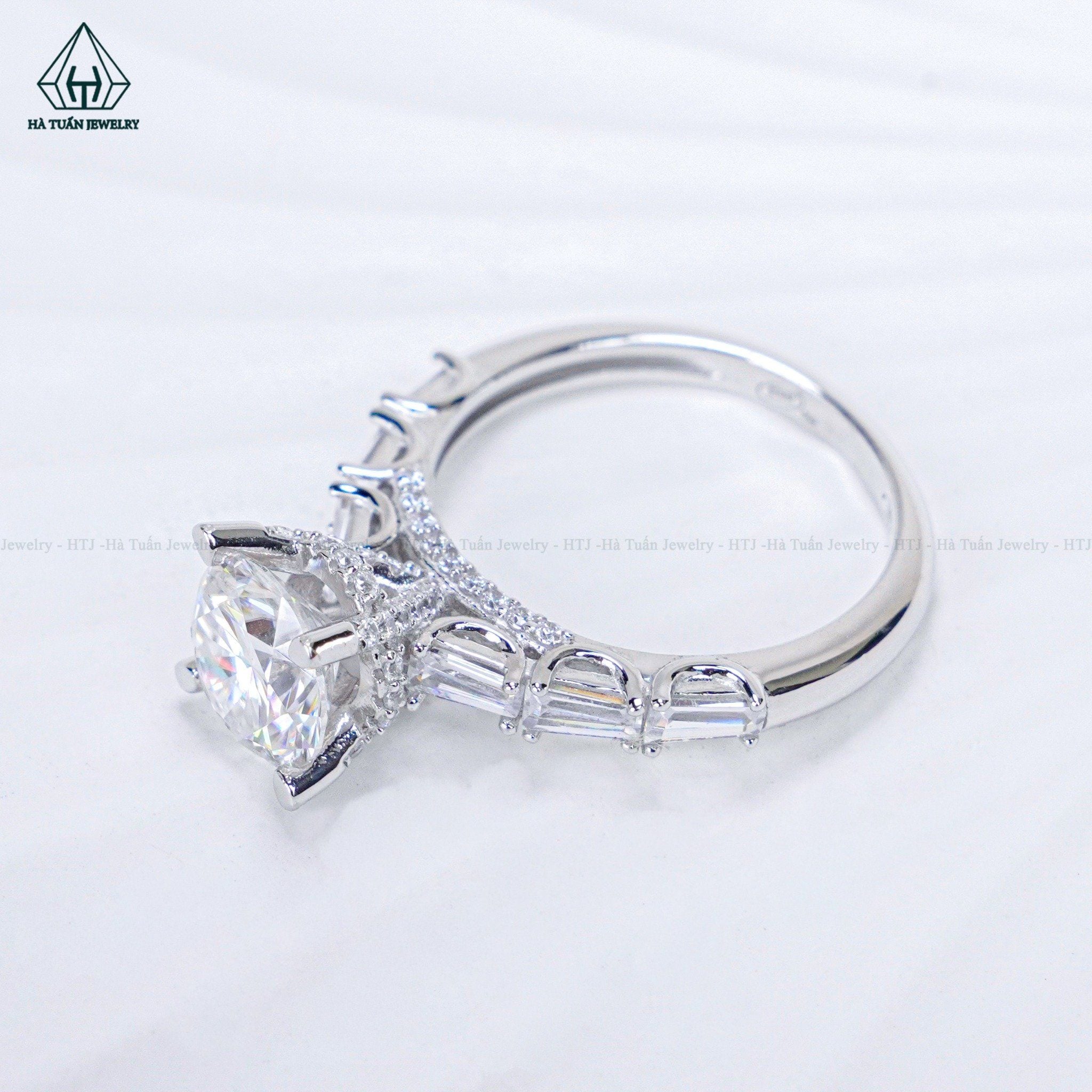  RX635 7.5mm Nhẫn nữ vành baguette 