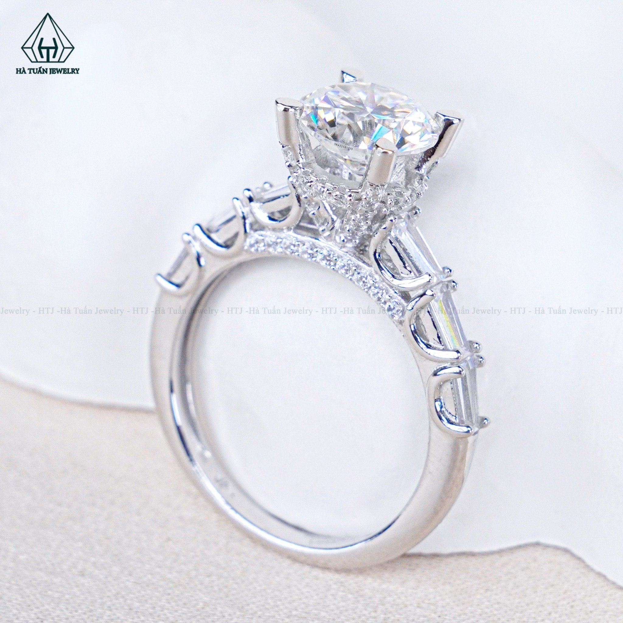  RX635 7.5mm Nhẫn nữ vành baguette 