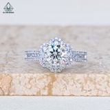  RX631 7mm Nhẫn nữ hoa 6 cánh tròn 