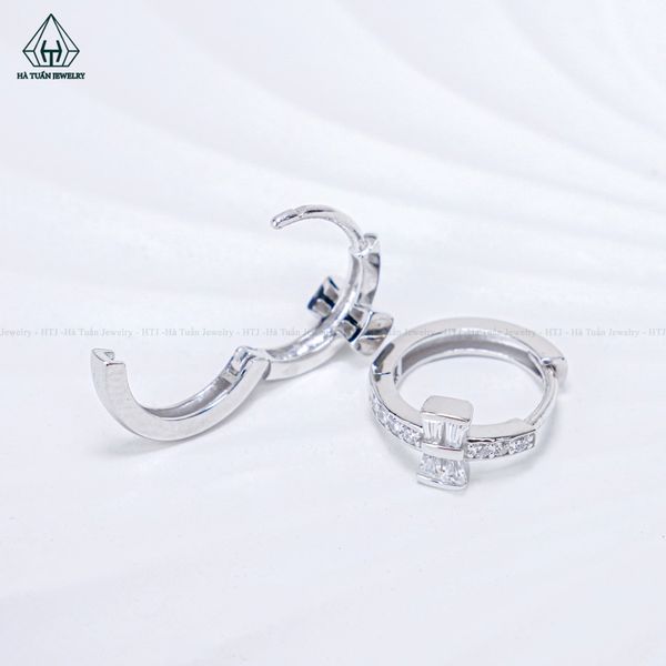  E118 Bông khoen nơ đá baguette 