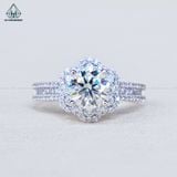  RX631 7mm Nhẫn nữ hoa 6 cánh tròn 