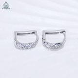  E120 Bông tai khoen đá chữ D 