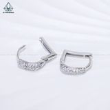  E120 Bông tai khoen đá chữ D 