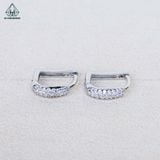  E120 Bông tai khoen đá chữ D 